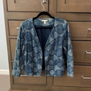 Eileen Fisher Navy Geometric Blazer